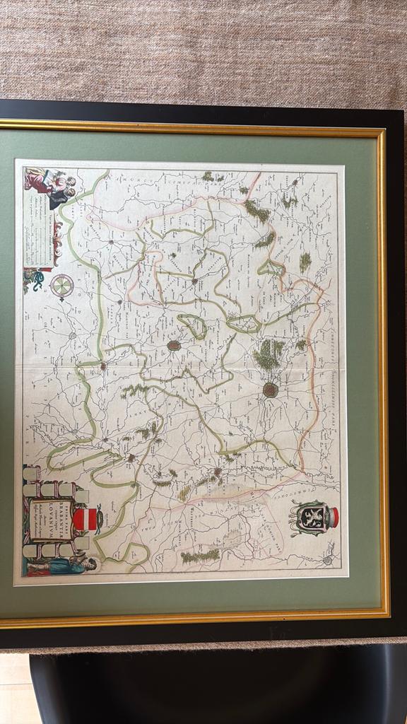 Ingekleurde ets Brabant met Leuven als hoofdstad, Antiek en Kunst, Kunst | Etsen en Gravures, Ophalen, Handgekleurd, 69 cm, 58 cm