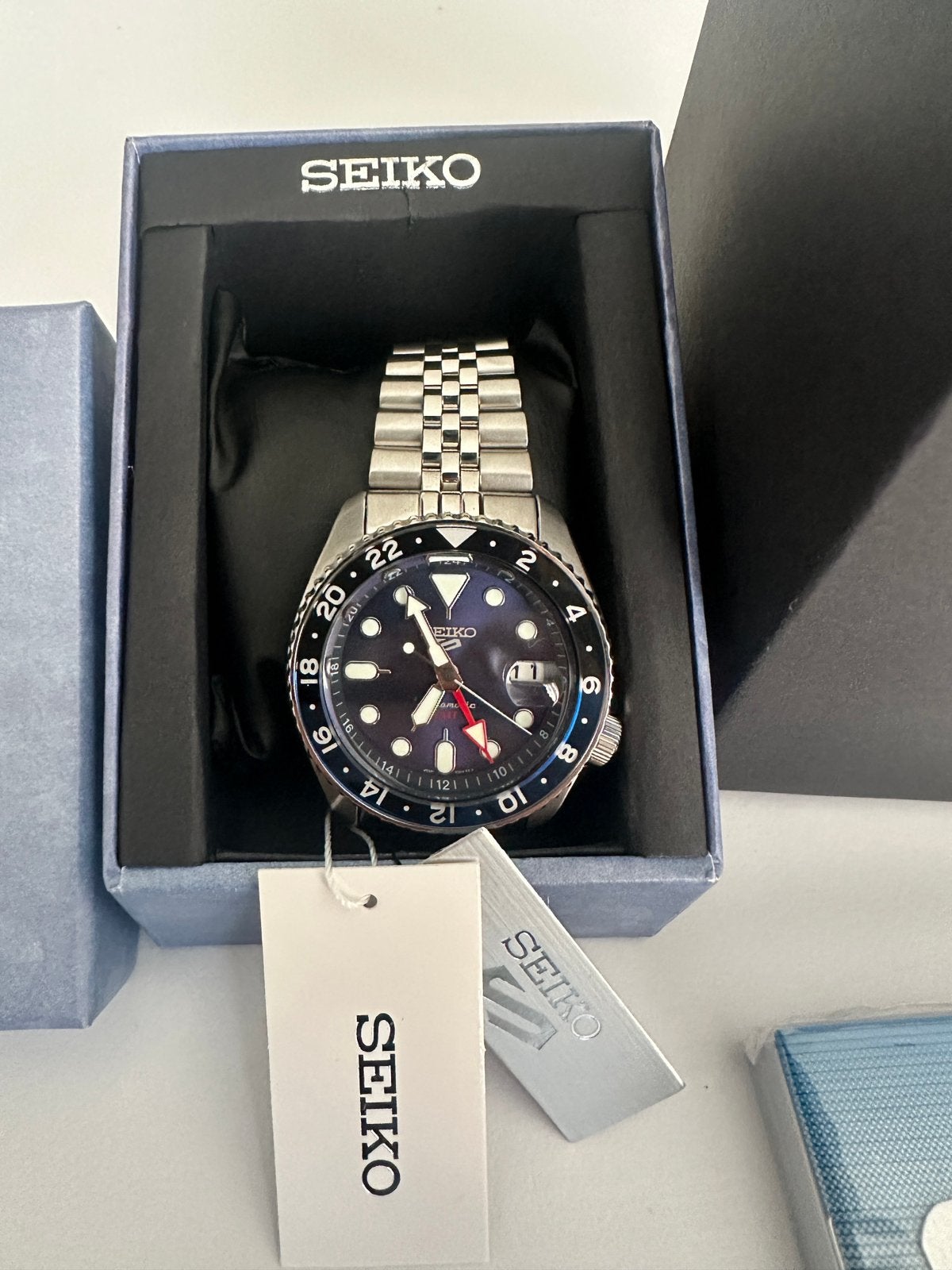 Nieuwe Seiko 5 Sports GMT SSK003K1 - Ongebruikt, Seiko, Acier, Enlèvement, Acier