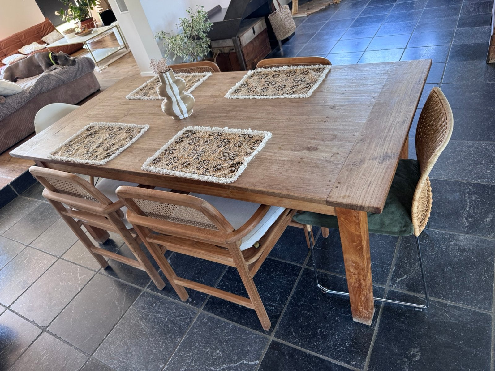 Table en teck massif, Enlèvement, Comme neuf, Teck