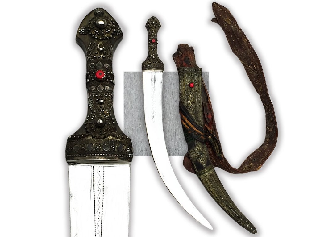 🚨Rare SABRE ANCIEN KHANJAR JAMBIYYA 1820-1880 Original, Enlèvement ou Envoi, Armée de terre, Épée ou sabre