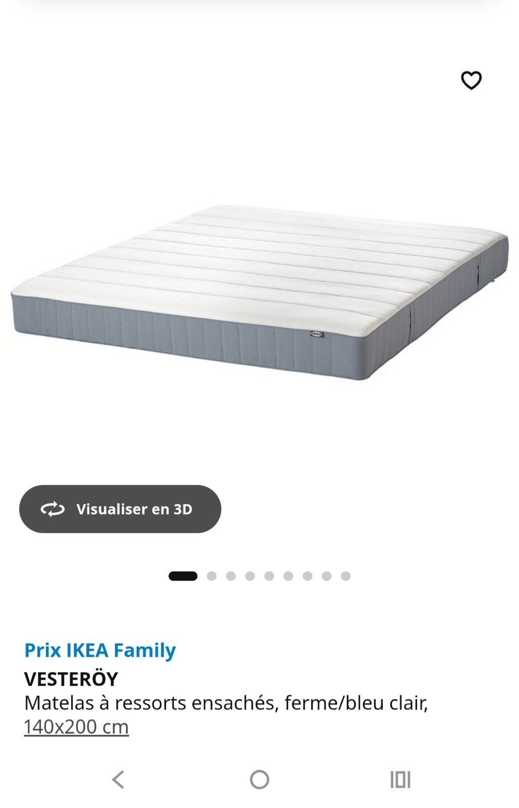 Matelas Ikea 140x200 neuf acheté en avril., Ophalen, Matras