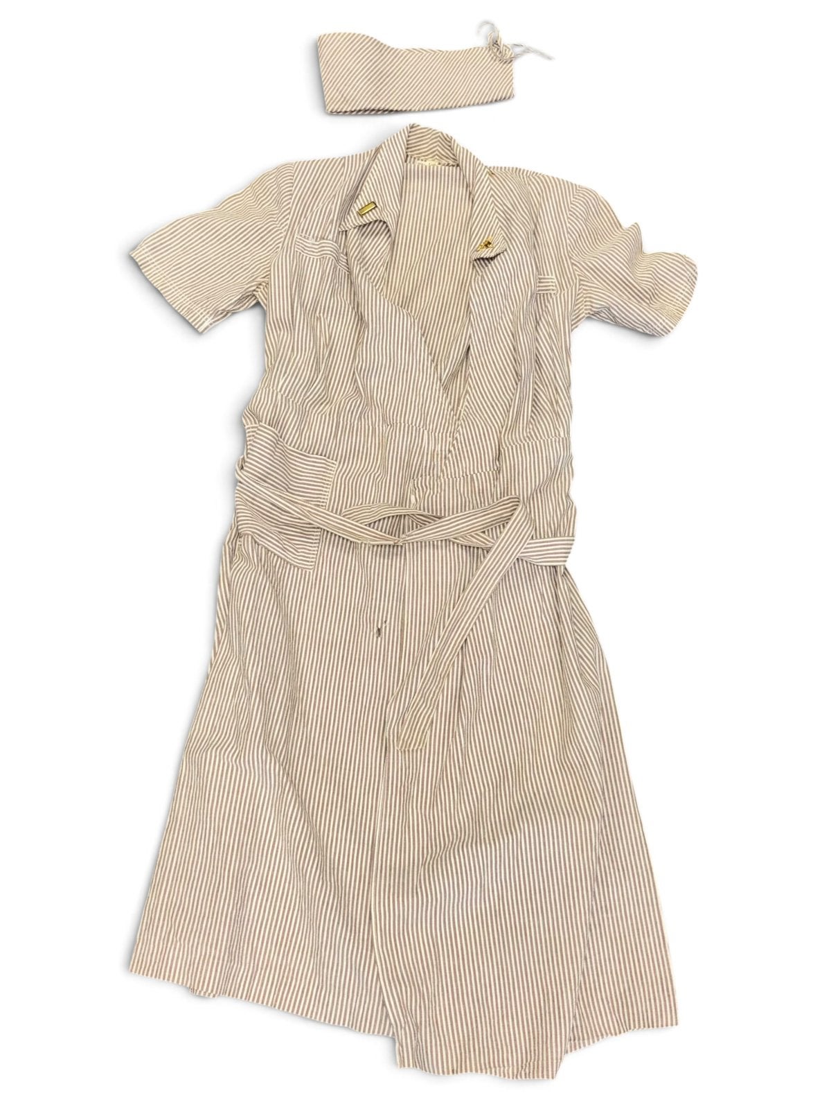 Robe Seersucker Nominative + Coiffe Nurse ww2 original, Envoi