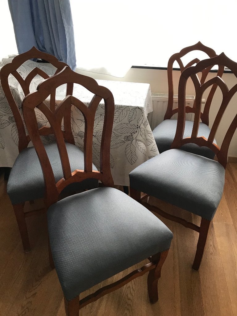 Lot de 4 chaises de salle à manger Biedermeier rénovées, Ophalen