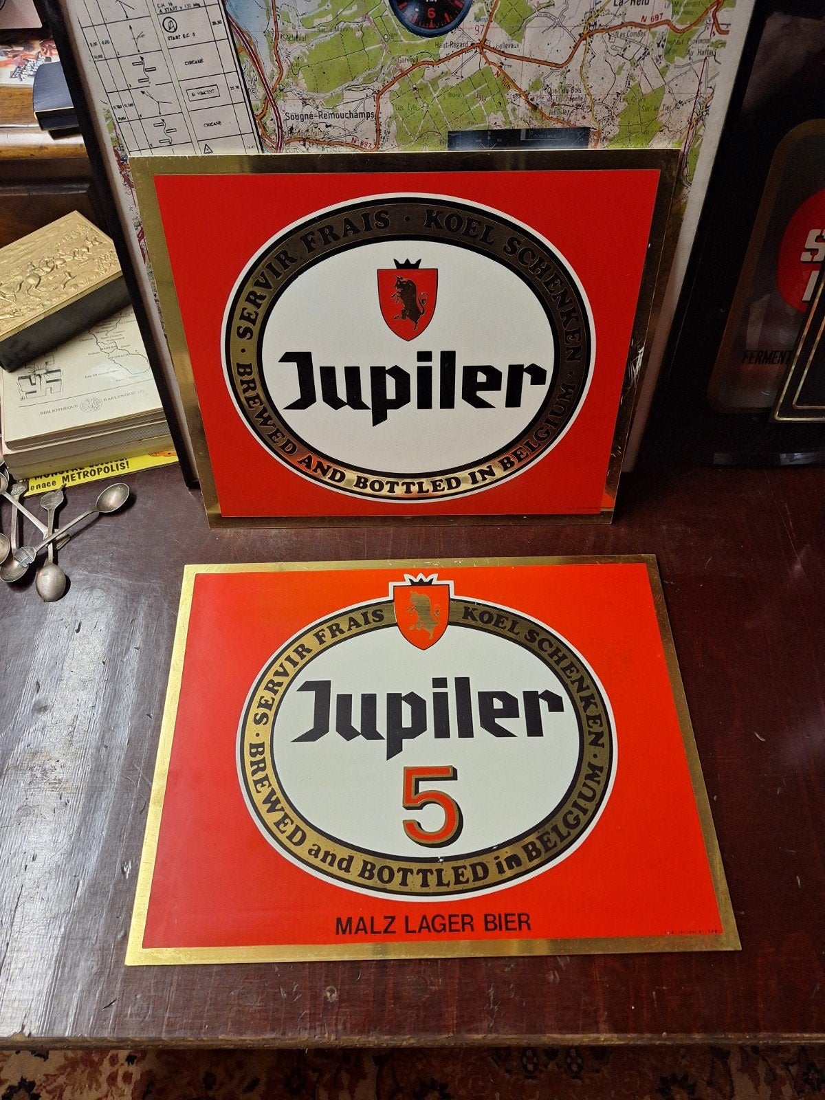 lot 2 plaques pub bière jupiler. vintage, Enlèvement ou Envoi, Jupiler