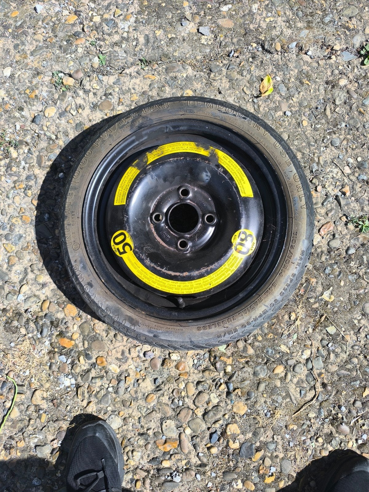Roue de secours type galette, Enlèvement
