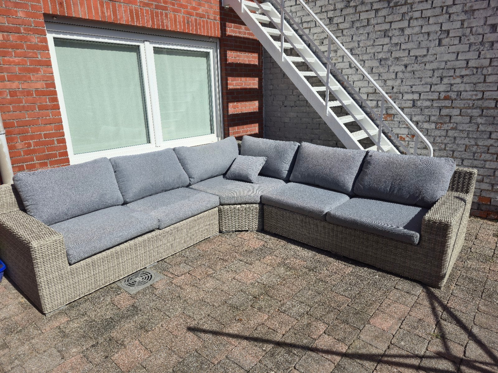 Grand ensemble de salon Pintura en osier (280 x 280 cm) avec, Jardin & Terrasse, Enlèvement, Synthétique, Sets de jardin