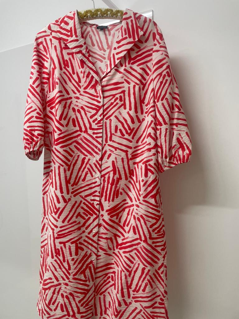 Mooi halflang Mayerline kleedje rood/wit, Vêtements | Femmes, Robes, Enlèvement, Comme neuf, Taille 38/40 (M), Rouge