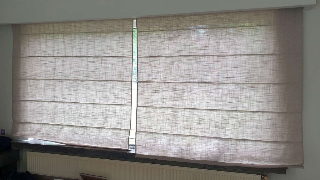 2 ophaalgordijnen bruin H 180 x B 178 cm, perfekte taat !, Huis en Inrichting, Stoffering | Gordijnen en Lamellen, Ophalen, Bruin