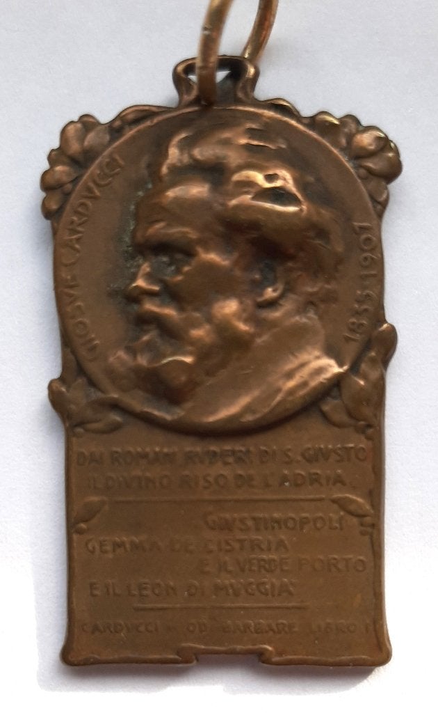 Médaille - pendentif poète écrivain italien Giosuè Carducci, Enlèvement ou Envoi