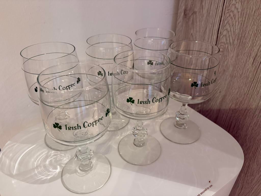 Irish Coffee glazen set 6 stuks – retro, Ophalen, Zo goed als nieuw