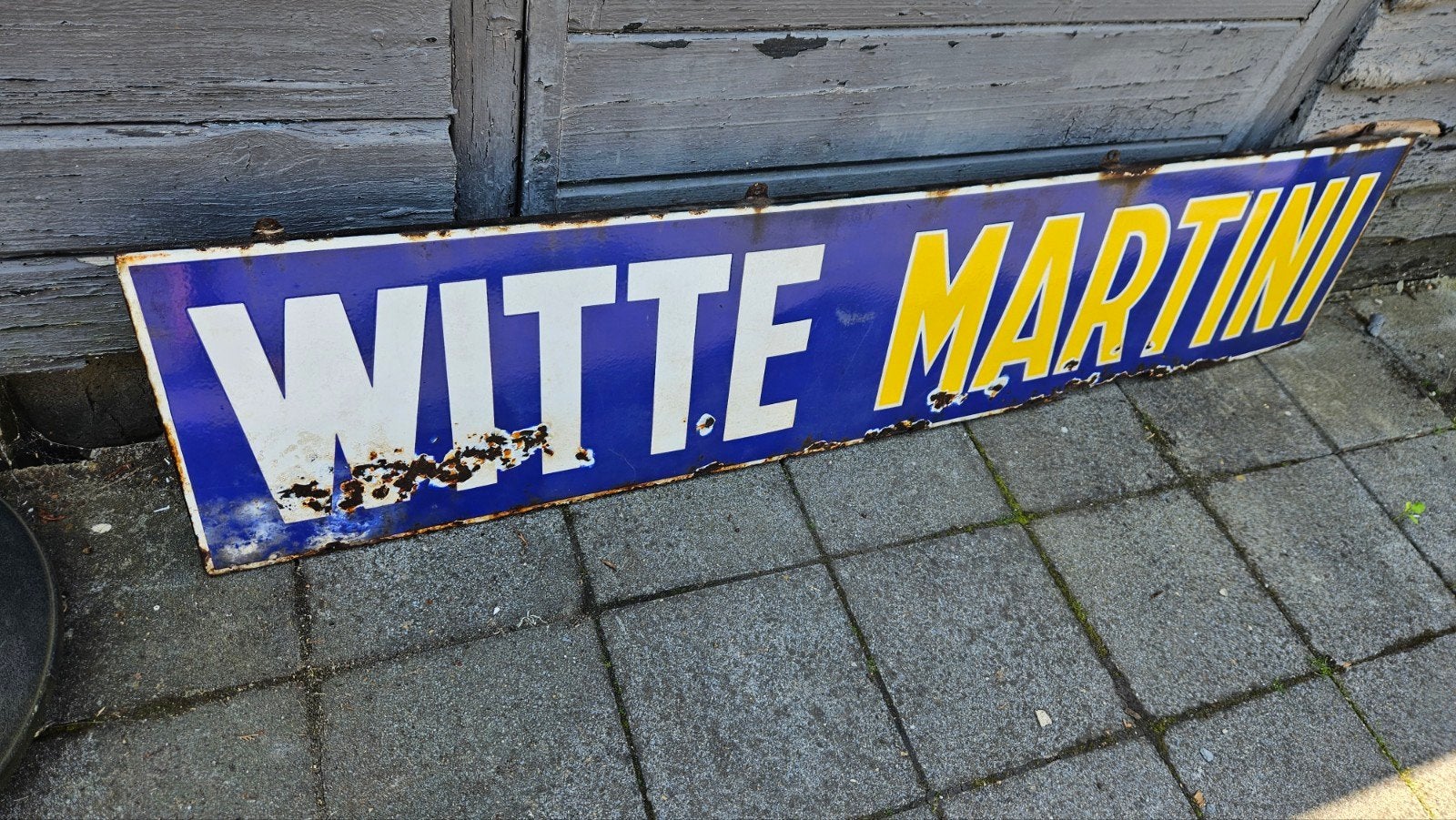 Emaille reclamebord Witte Martini, Collections, Marques & Objets publicitaires, Panneau publicitaire, Enlèvement