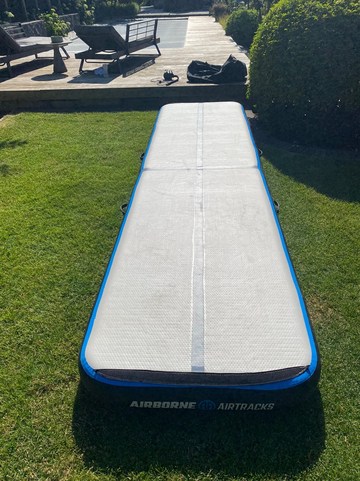 Airtrack 4Mx 1Mx 20CM+ pomp + zak, Sport en Fitness, Turnen, Gebruikt, Materiaal, Wit, Ophalen
