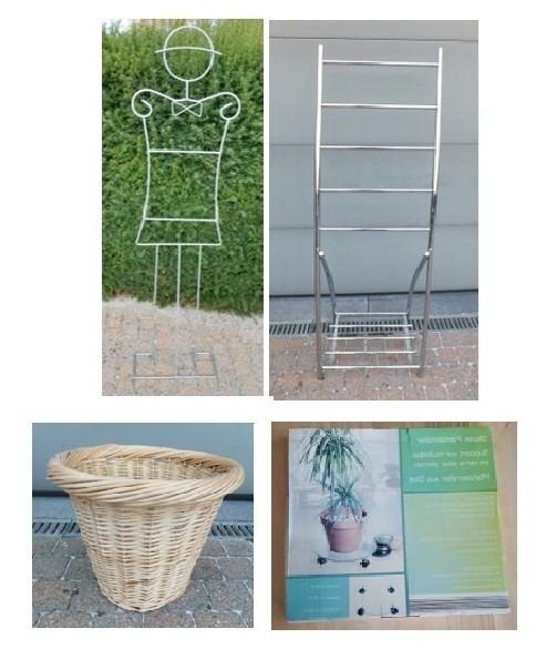 glazen plantenroller, dressboy, handdoekenrek, rieten mand, Ophalen of Verzenden, Zo goed als nieuw, Mand