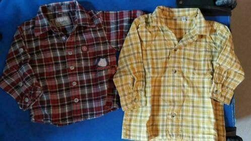 geruite hemden maat 74, Kinderen en Baby's, Ophalen of Verzenden, Gebruikt, Jongetje, Overhemdje of Bloesje