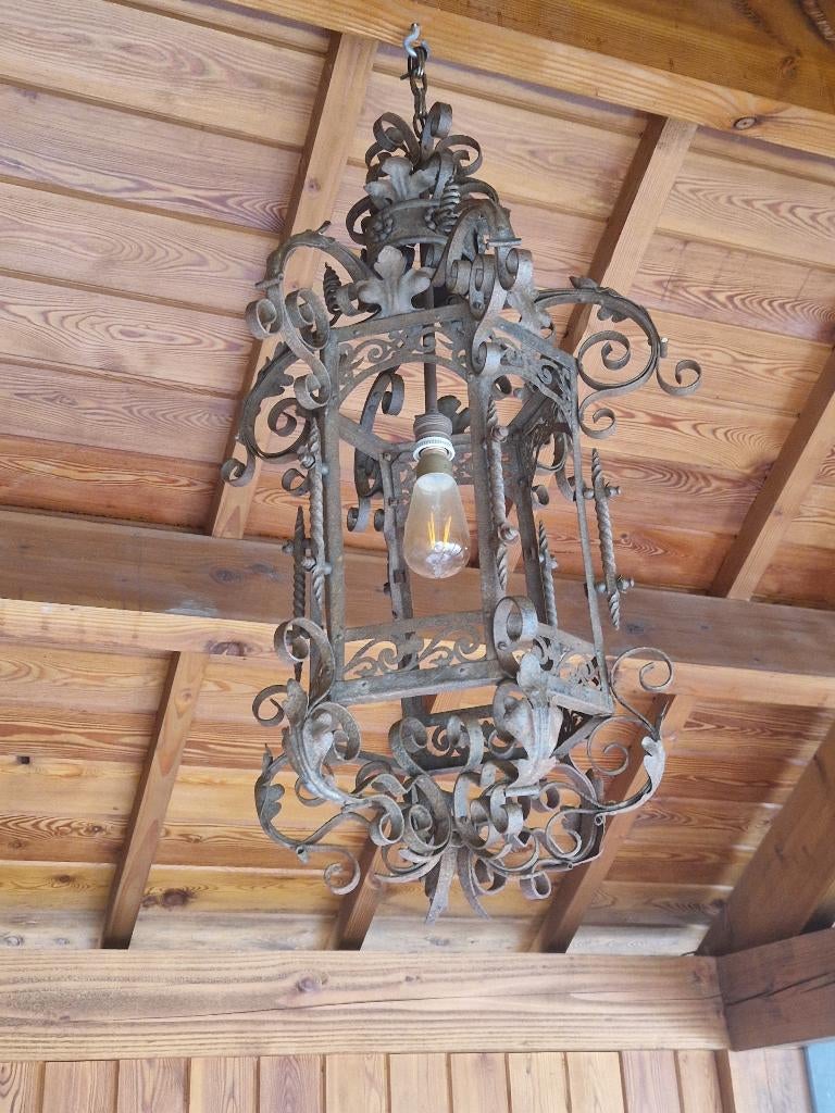 Oude mooie luster smeetijzer, Enlèvement, Utilisé, Métal, Landelijk