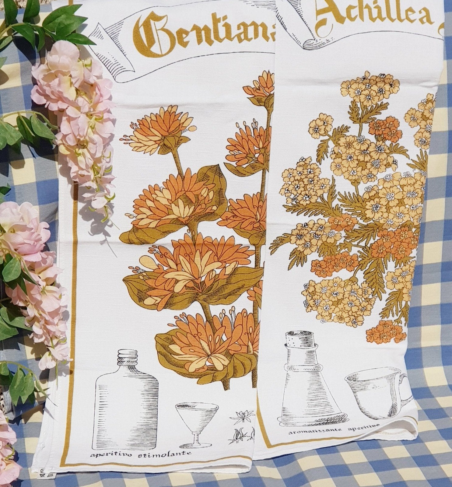 Set van 2 theedoeken  vintage keuken  nieuwstaat, Huis en Inrichting, Keuken | Textiel, Katoen, Overige kleuren, Overige merken