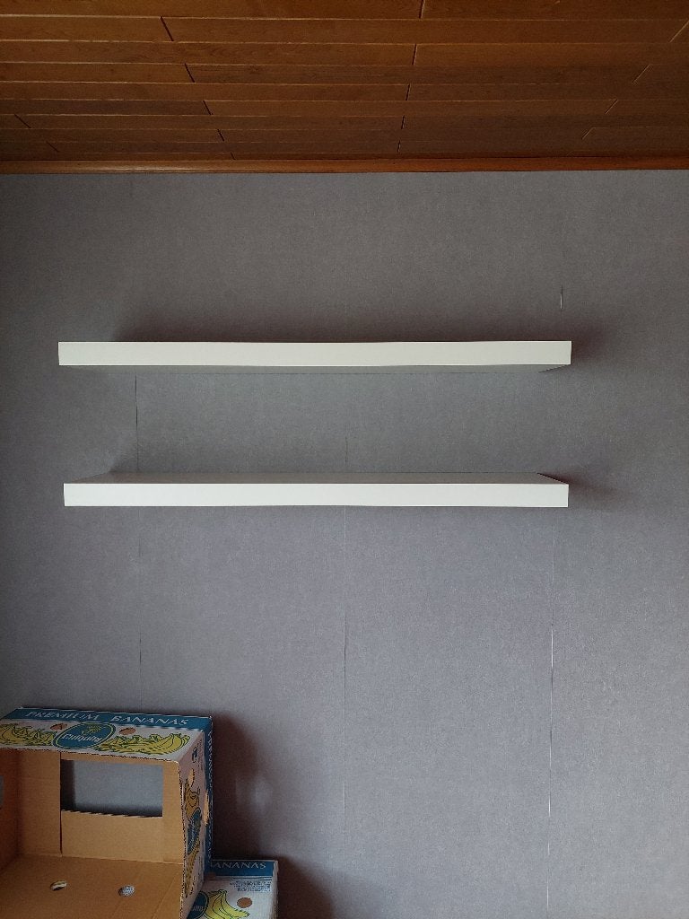 2 witte wandplanken, Maison & Meubles, Accessoires pour la Maison | Étagères murales & Rayons de bibliothèque, Enlèvement, Utilisé