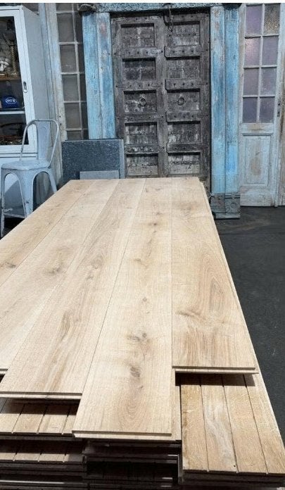 UNIEK; MASSIEVE FRANS EIKEN VLOERDELEN 200MM BREED, Ophalen, Binnen
