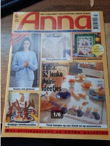 Tijdschrift " ANNA " Maart 2000, Ophalen of Verzenden, Gebruikt, Handborduren, Patroon