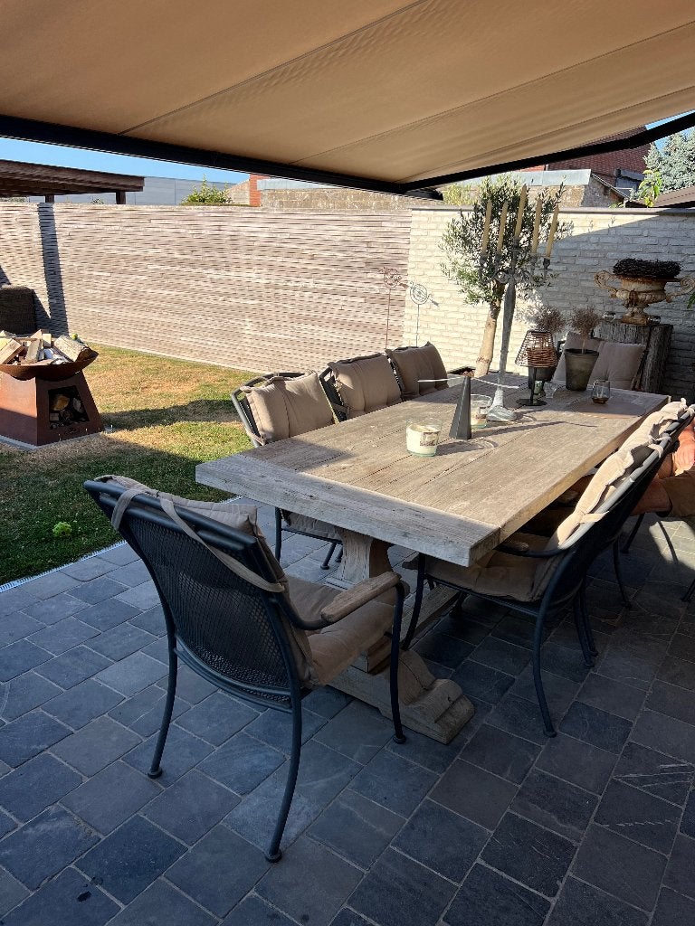 Mooie en degelijke set van 8 tuinstoelen, Ophalen, Gebruikt, Metaal