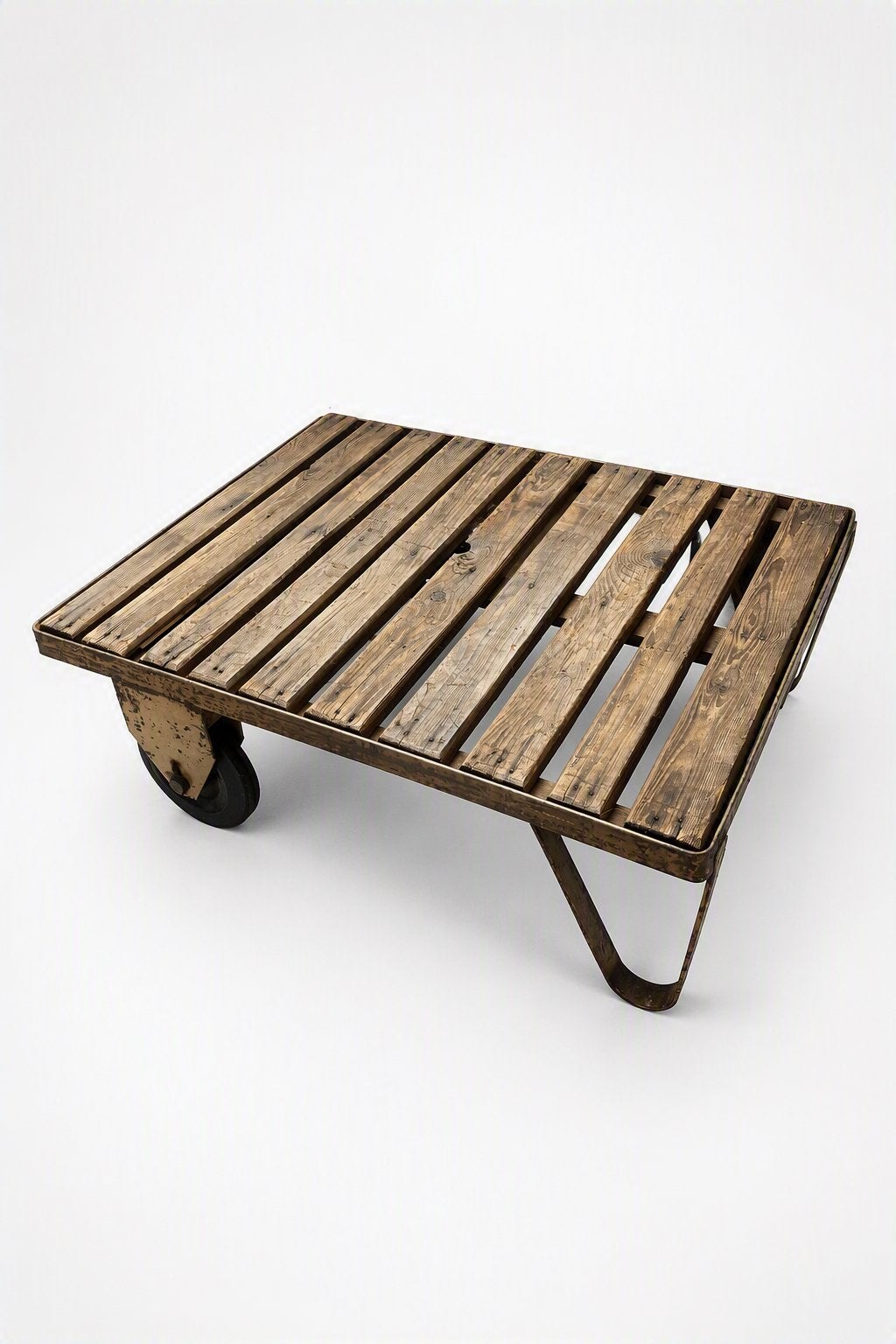 Unieke industriële salontafel, Autres essences de bois, Enlèvement, Utilisé, Industriële salontafel Vintage Loft Upcycled