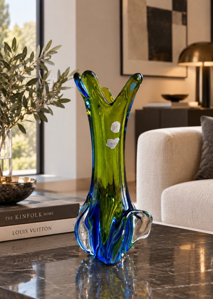 Vase bleu vert de Murano, Enlèvement ou Envoi
