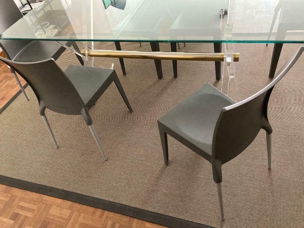 6 chaises empilables de ARMET Italy, très bon état, Gris, Métal, Comme neuf, Enlèvement