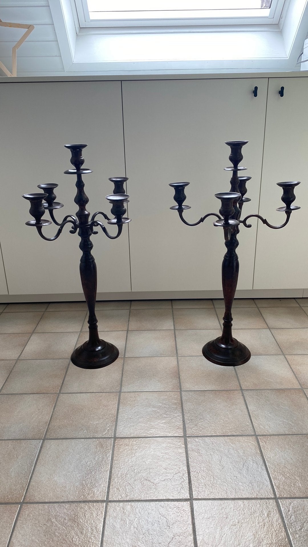 Kandelaars +\- 78 cm hoog, Ophalen, Overige materialen