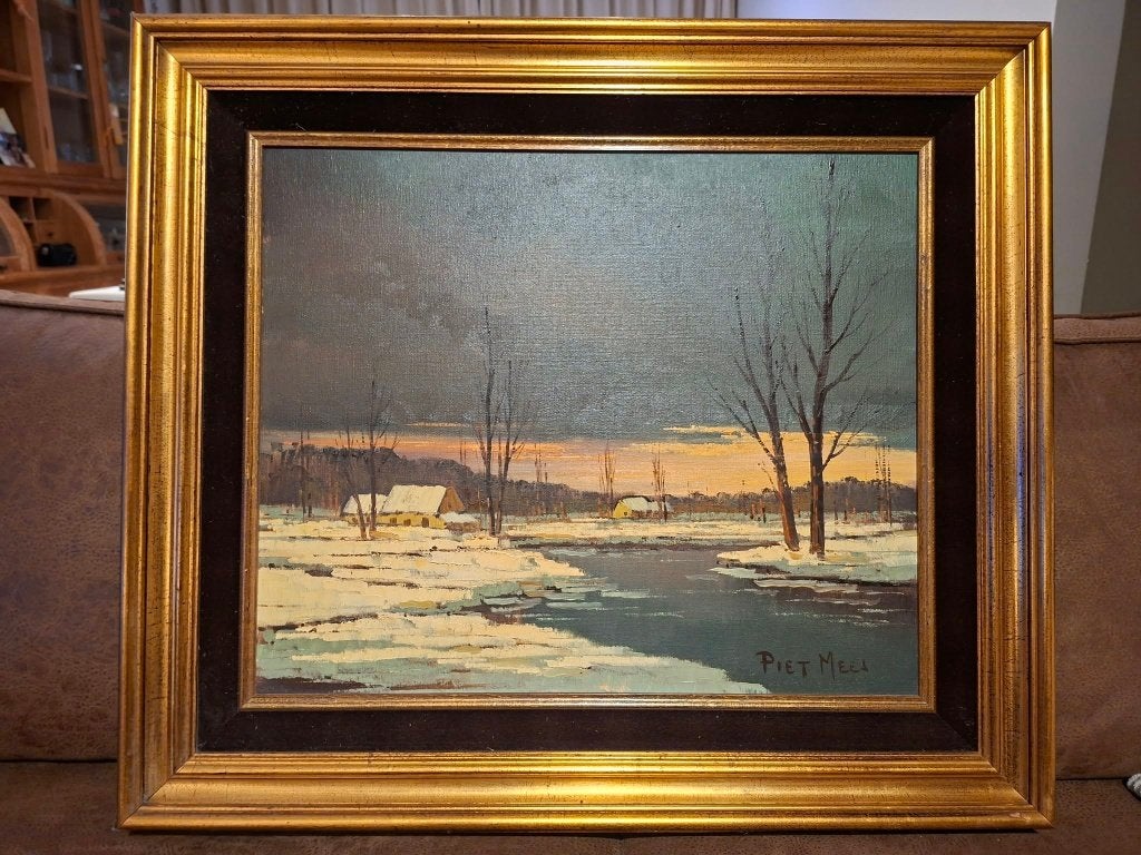 schilderij Piet Mees, Antiquités & Art, Paysage, Expressionniste, Enlèvement, Toile