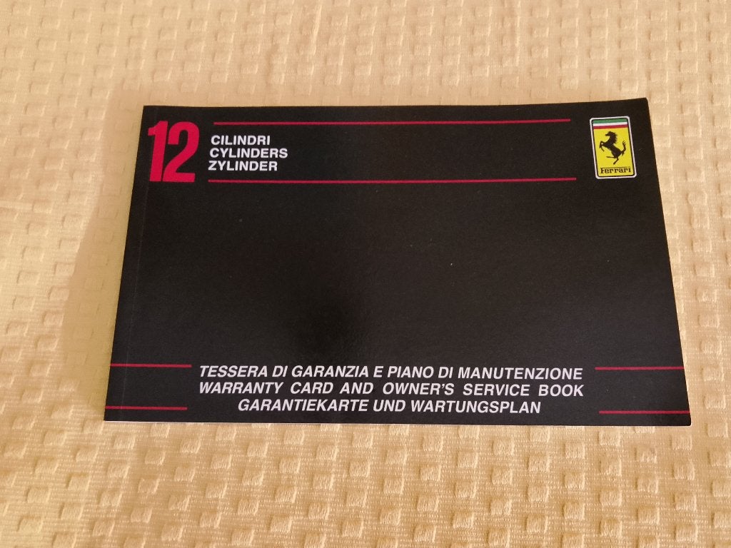 Manuel d'entretien et d'entretien de la Ferrari 512 BB, Envoi, Ferrari