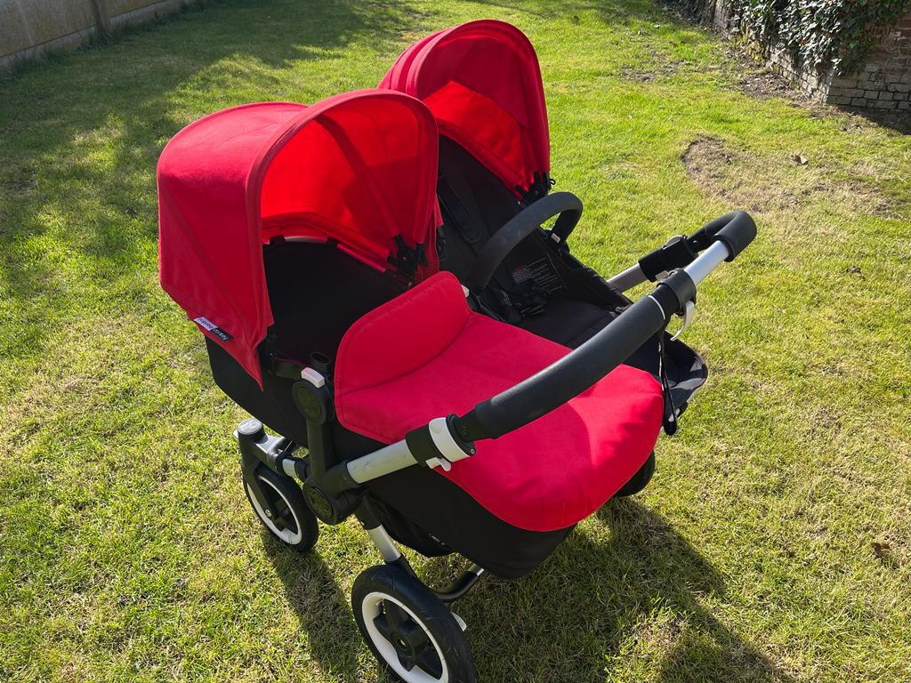 Kinderwagen Bugaboo Donkey Twin/Duo, Gebruikt, Bugaboo, Verstelbare duwstang, Ophalen