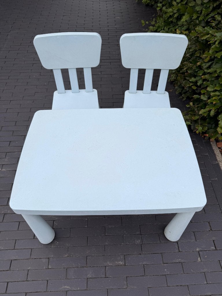 Buiten tafeltje met 2 stoelen kinderen, Kunststof, Gebruikt, Tuinset, Ophalen