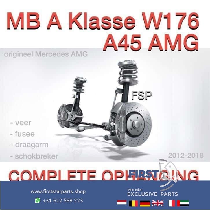 W176 A45 AMG Mercedes A Klasse veerpoot compleet L/R V/A 45, Gebruikt, -, Ophalen of Verzenden, -