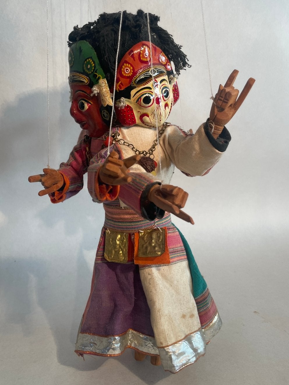 Marionnette traditionnelle népalaise vintage faite à la main, Enlèvement, Comme neuf