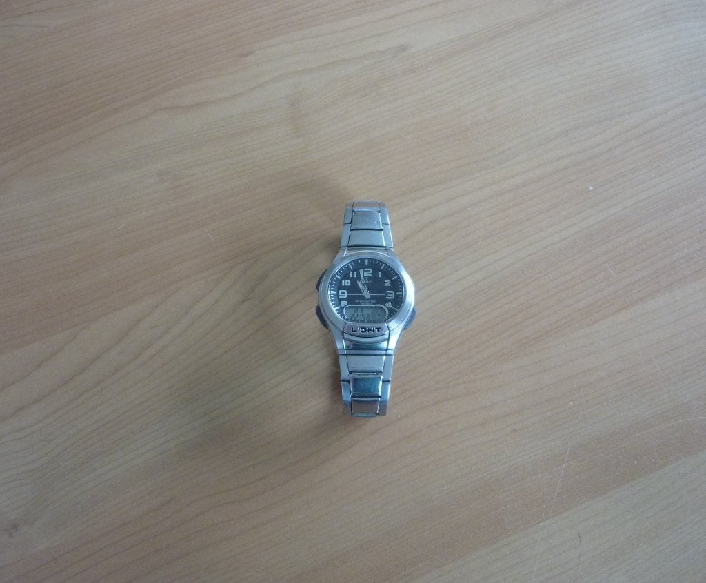 Stainless steel heren horloge van Casio Telememo 30 AQ-180W, Handtassen en Accessoires, Horloges | Heren, Ophalen of Verzenden