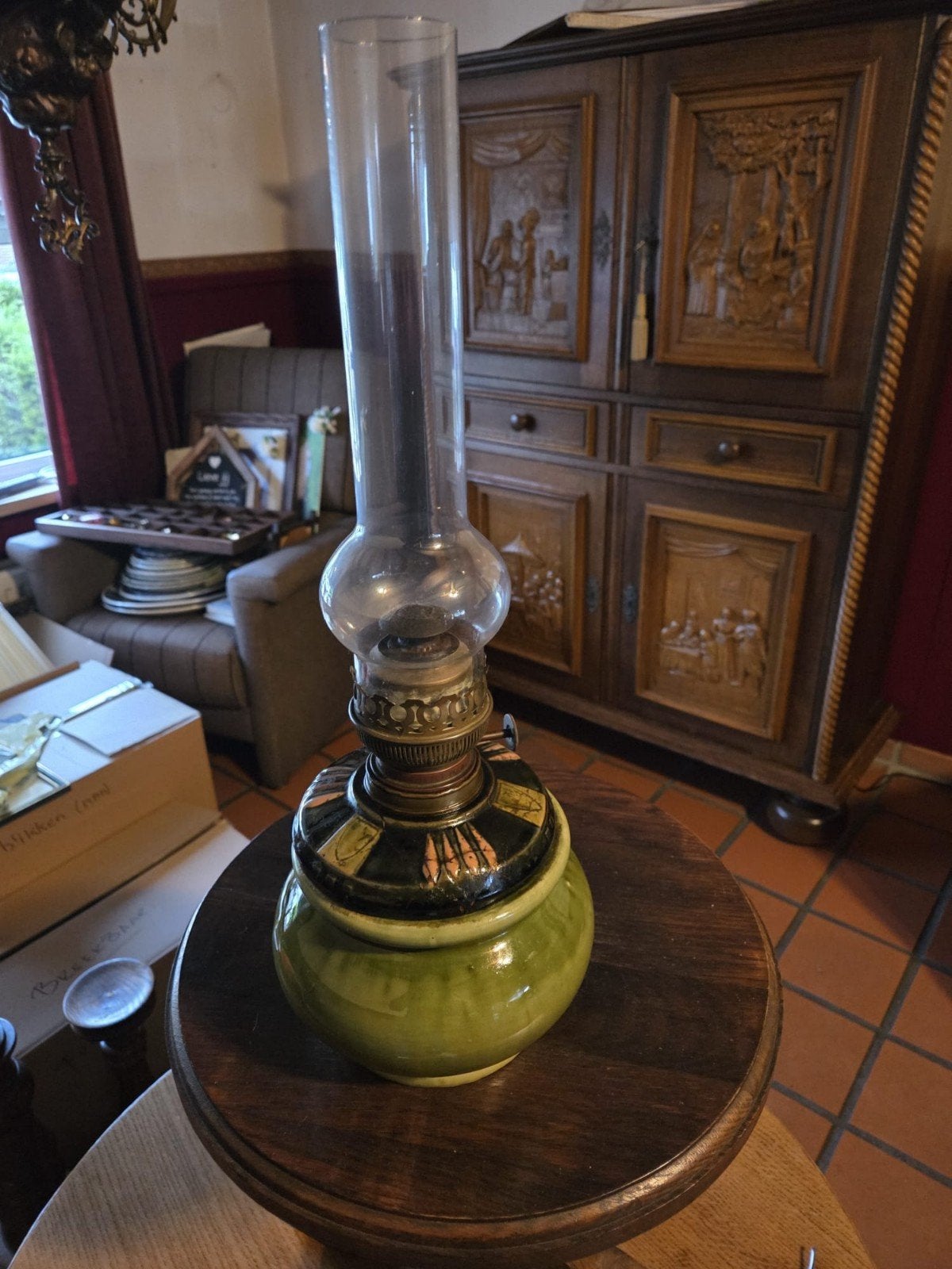 Olielamp, Ophalen