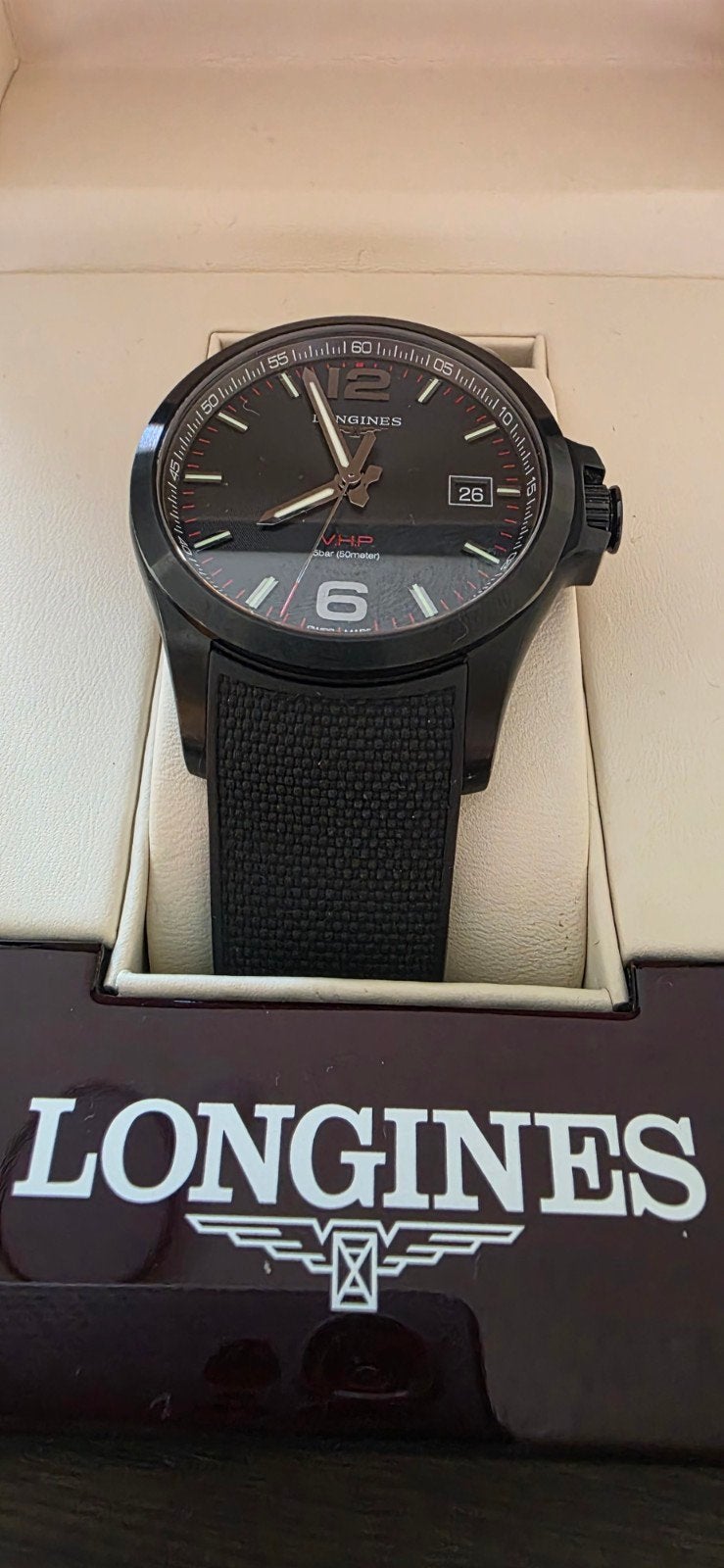 longines conquest vhp 41mm quartz, Handtassen en Accessoires, Ophalen, Staal, Staal