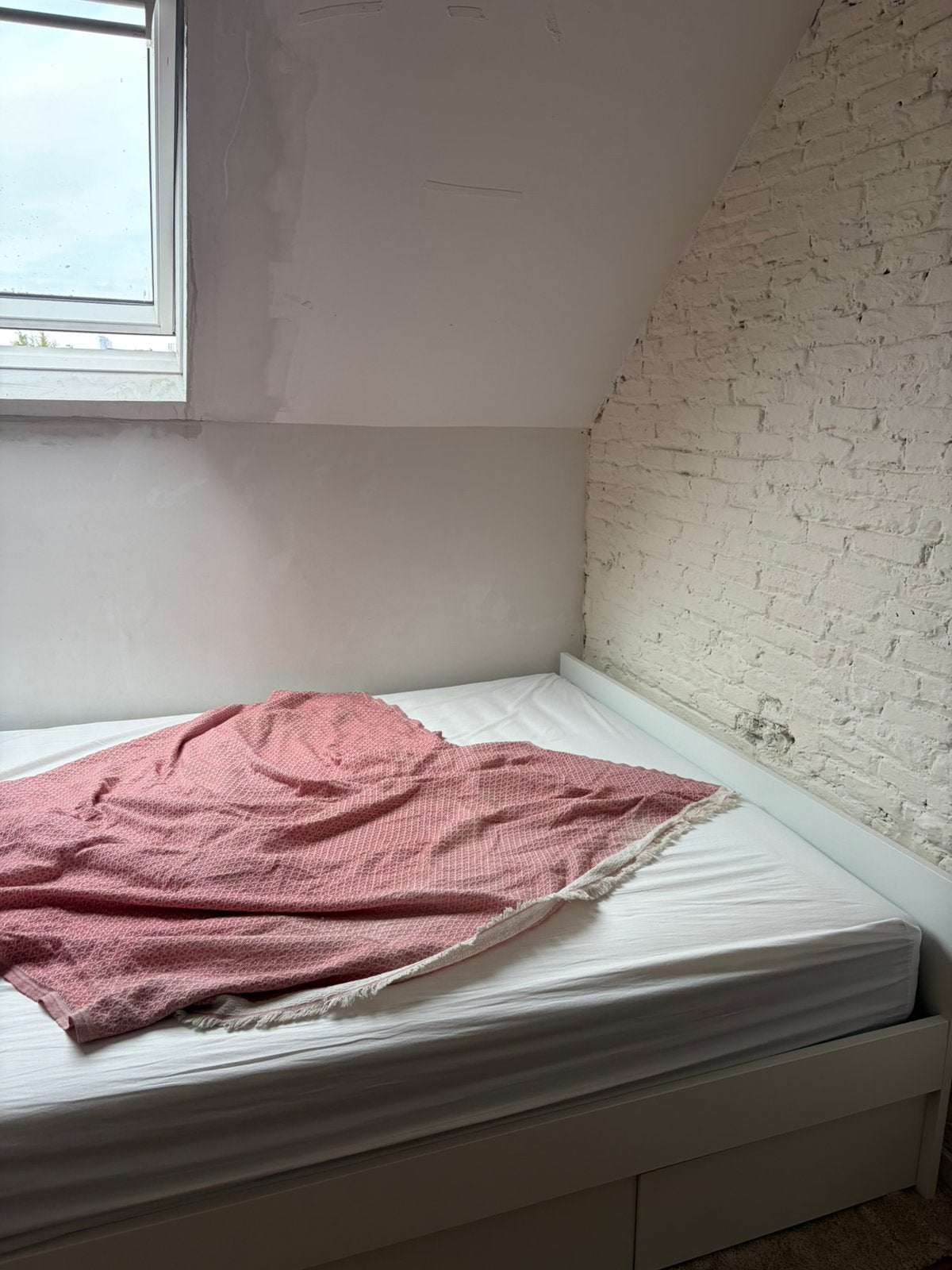 Lit Ikea comme neuf 160x200, Comme neuf, Enlèvement, 200 cm, Blanc