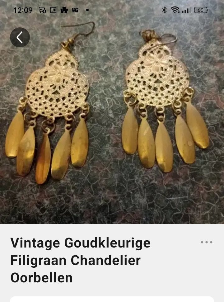 mooie goudkleurige oorbellen, Bijoux, Sacs & Beauté, Boucles d'oreilles, Enlèvement ou Envoi, Or