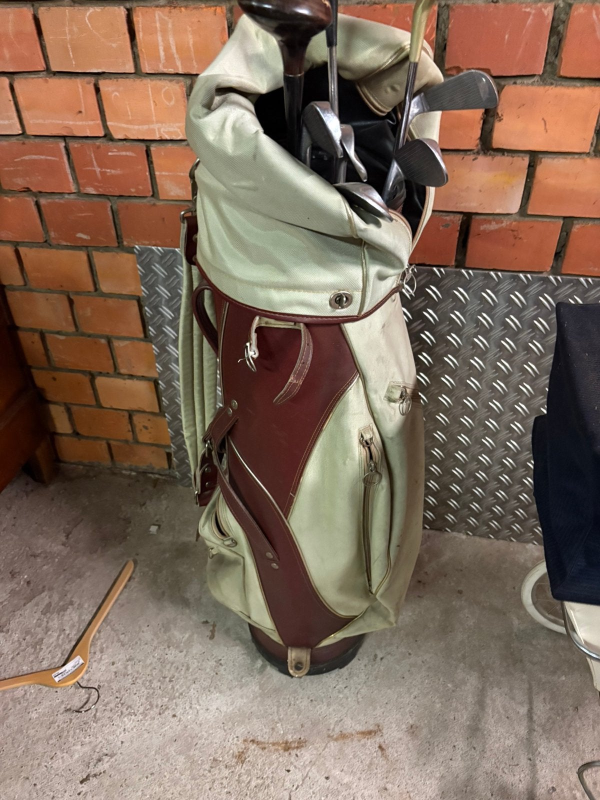 Vintage golfzak met clubs adidas, Ophalen, Gebruikt, Tas