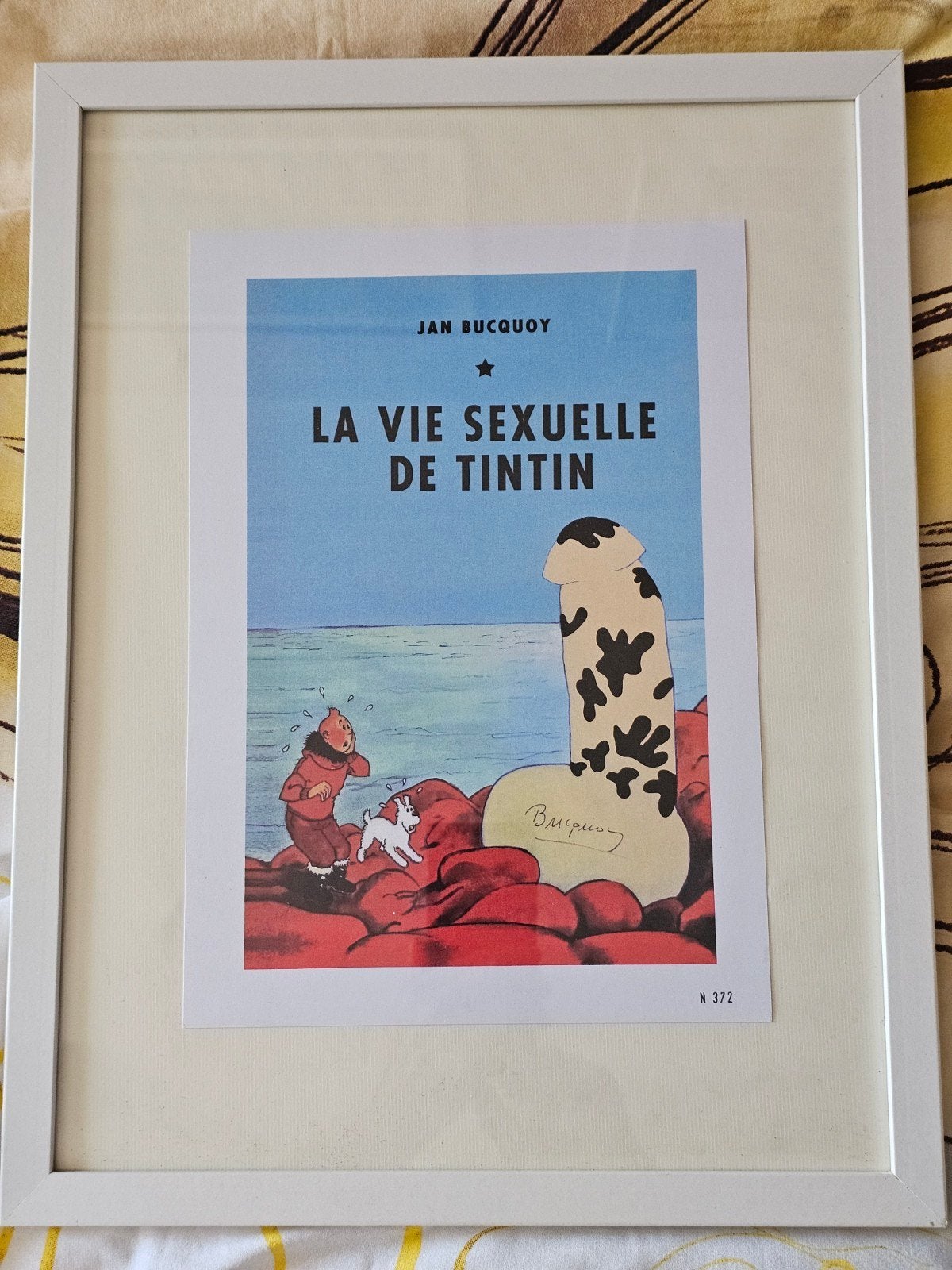 Kuifje Litho Parodie Gesigneerd en Genummerd, Verzamelen, Ophalen of Verzenden, Kuifje, Zo goed als nieuw, Overige typen
