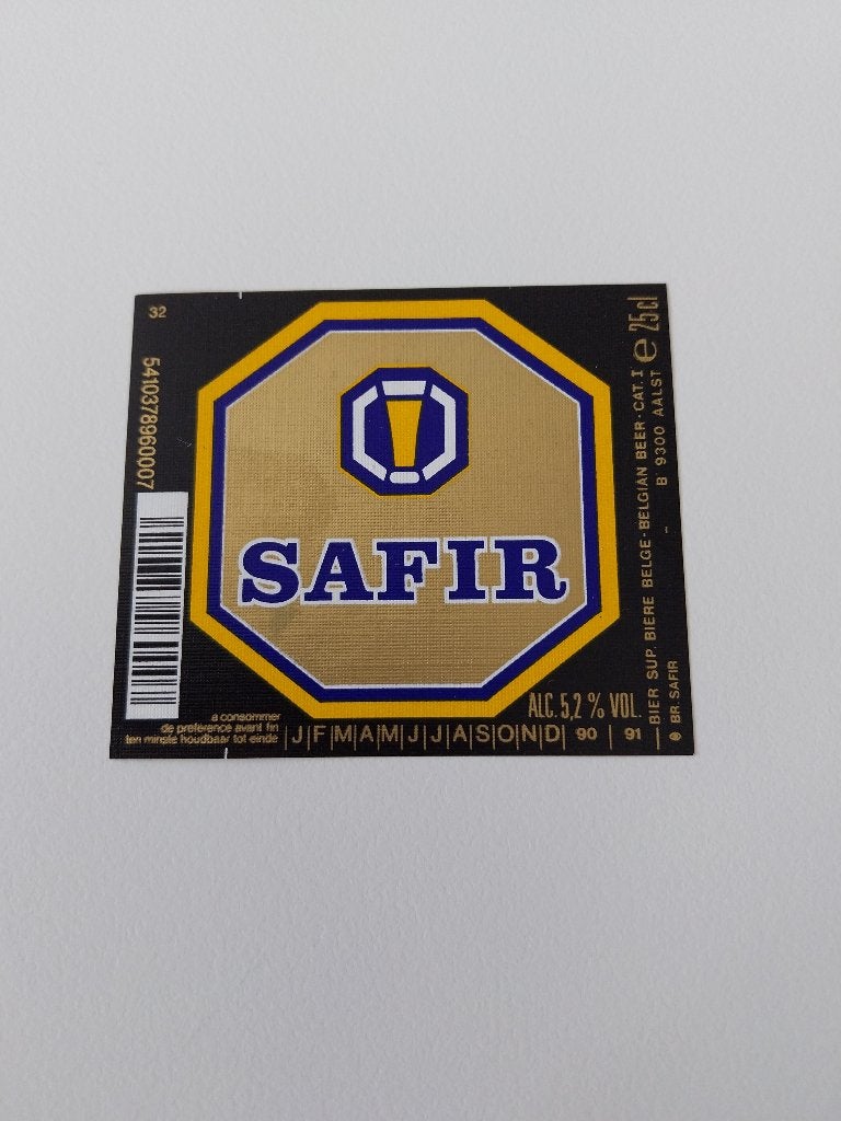 Étiquette de bière Safir Aalst, Collections, Enlèvement ou Envoi, Utilisé