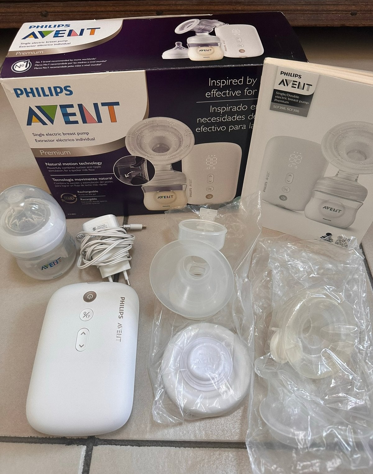 Philips Avent Premium SCF396 navulbare borstkolf, Ophalen, Zo goed als nieuw, Babyfles, Philips Avent
