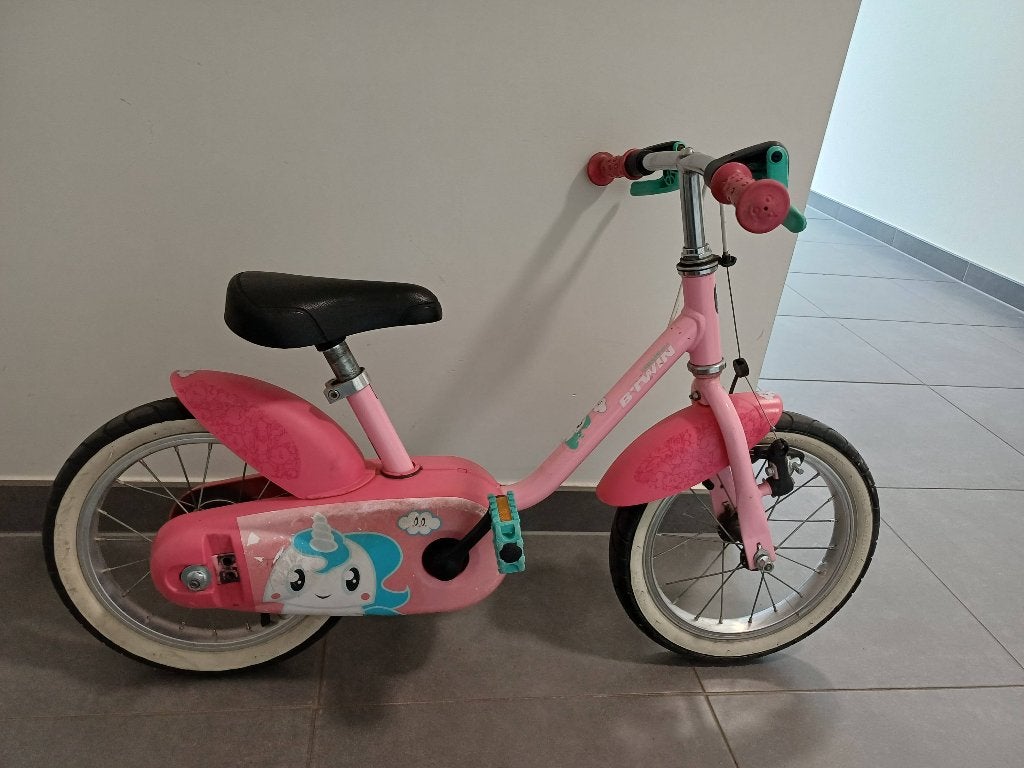 Meisjes kinderfiets, Fietsen en Brommers, Ophalen, Zijwieltjes, Gebruikt, Minder dan 16 inch
