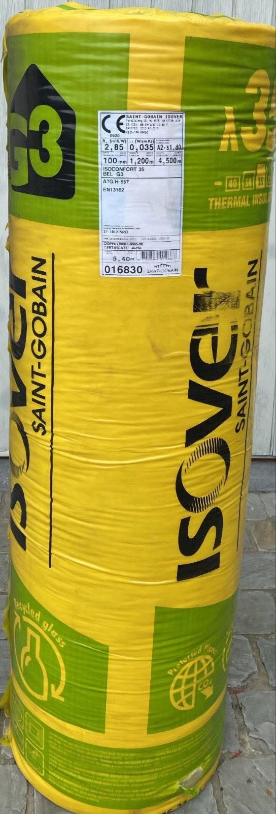 Isolation Isover (91.8 m2)  + 1 roul. pare-vapeur (100 m2), Doe-het-zelf en Bouw, Isolatie en Afdichting, Ophalen, Nieuw, Glaswol