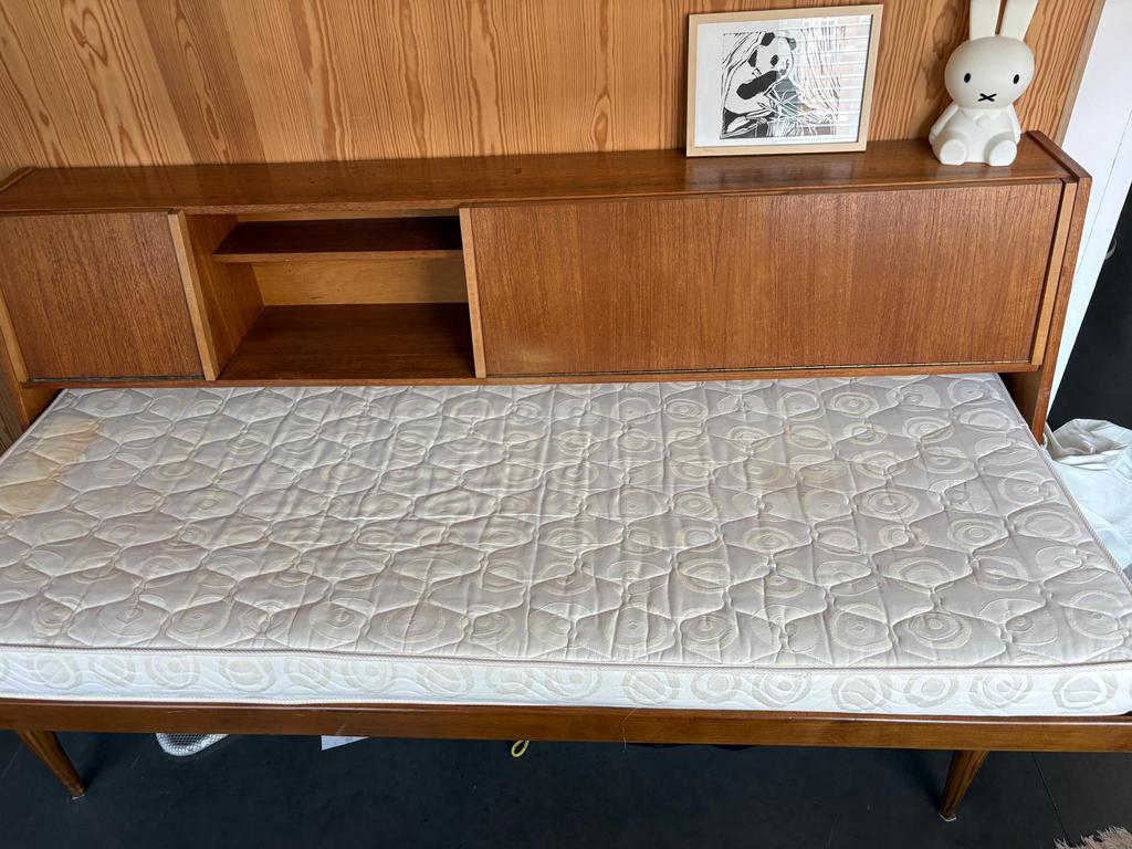Lit de jour vintage Pastoe, 90 cm, Vintage, Comme neuf, Brun