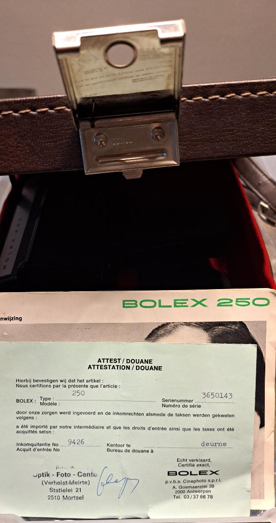 Bolex 250 super 8 camera, Enlèvement, 1960 à 1980, Caméra