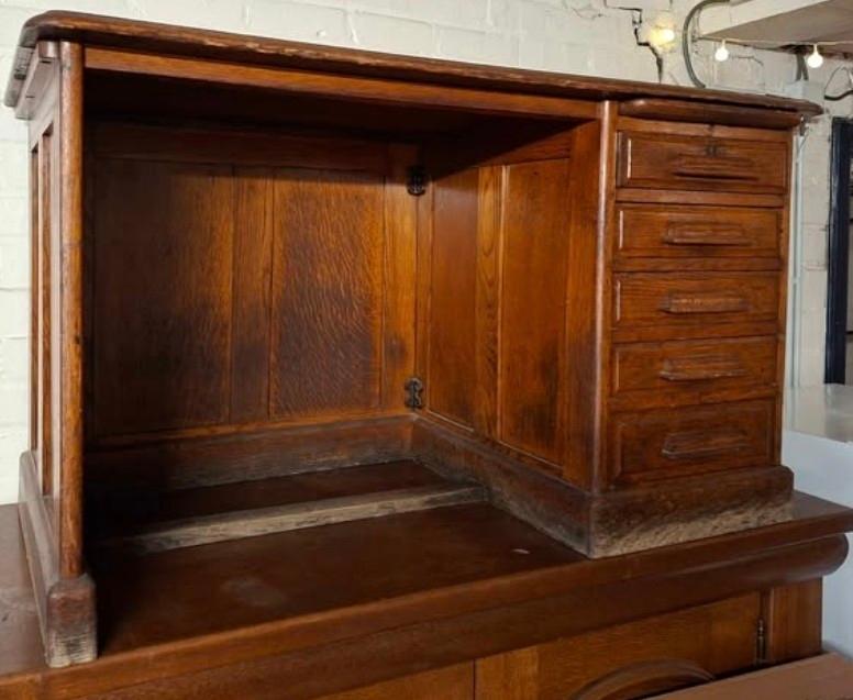 Antiek kinderbureautje / schoolbankje in hout., Ophalen