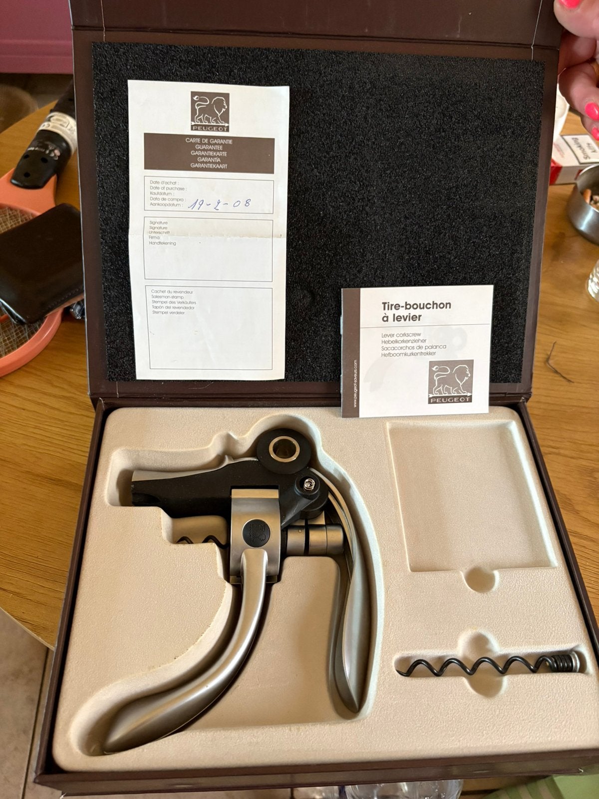 Peugeot kurkentrekker, Ophalen, Nieuw