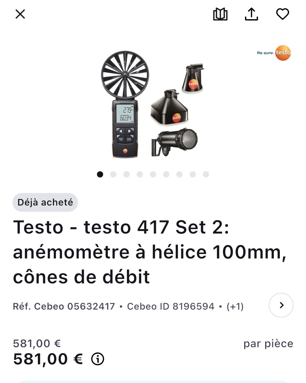 Kit de réglage ventilation double flux Testo 417, Enlèvement ou Envoi, Neuf